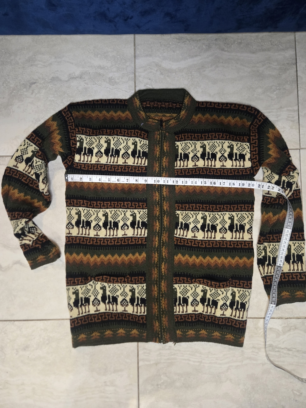 Bolivian Alpaca Wool  Zip Sweater